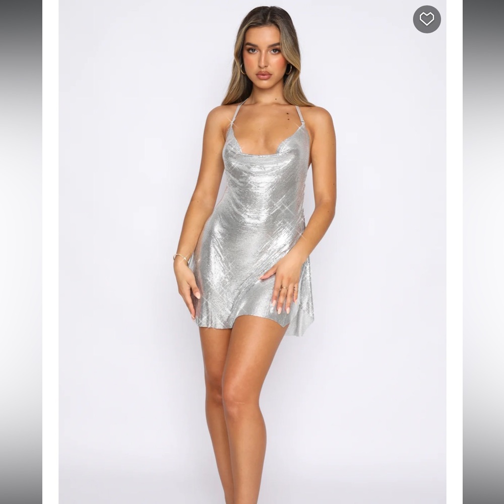 White fox - 
Iconic Image Mini Dress Silver